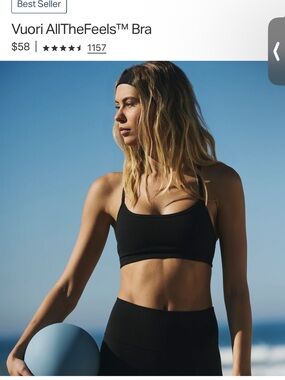 Vuori Black AllTheFeels™ Sports Bra